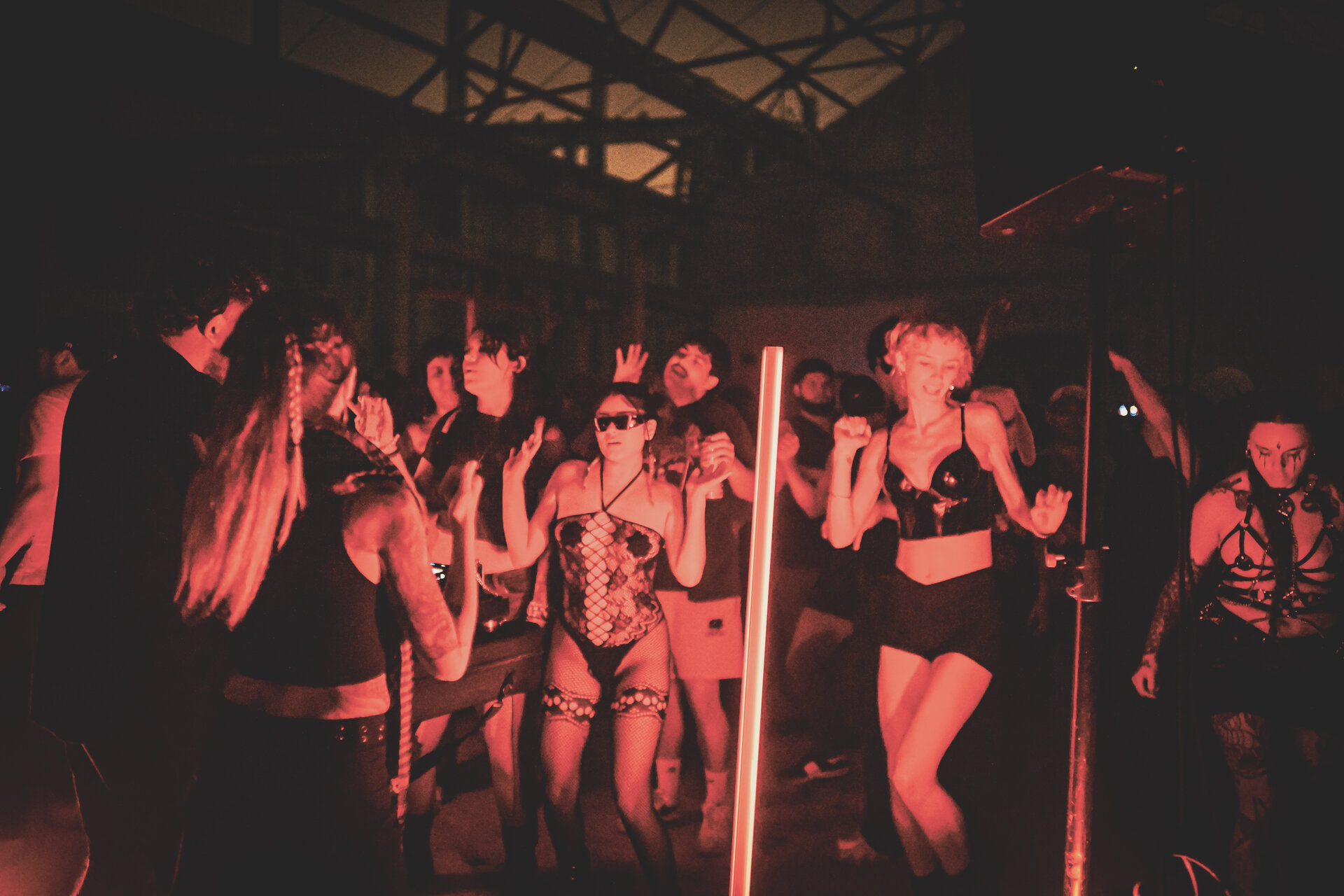 Nightlife dance floor red light photography